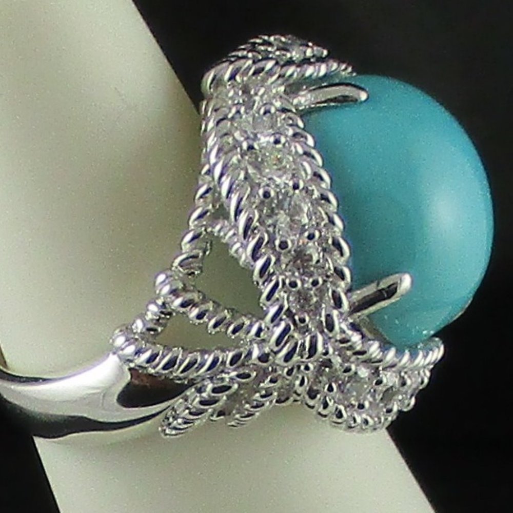 Xavier Turquoise Roped "Retro Collection" Ring - Picture 6 of 7